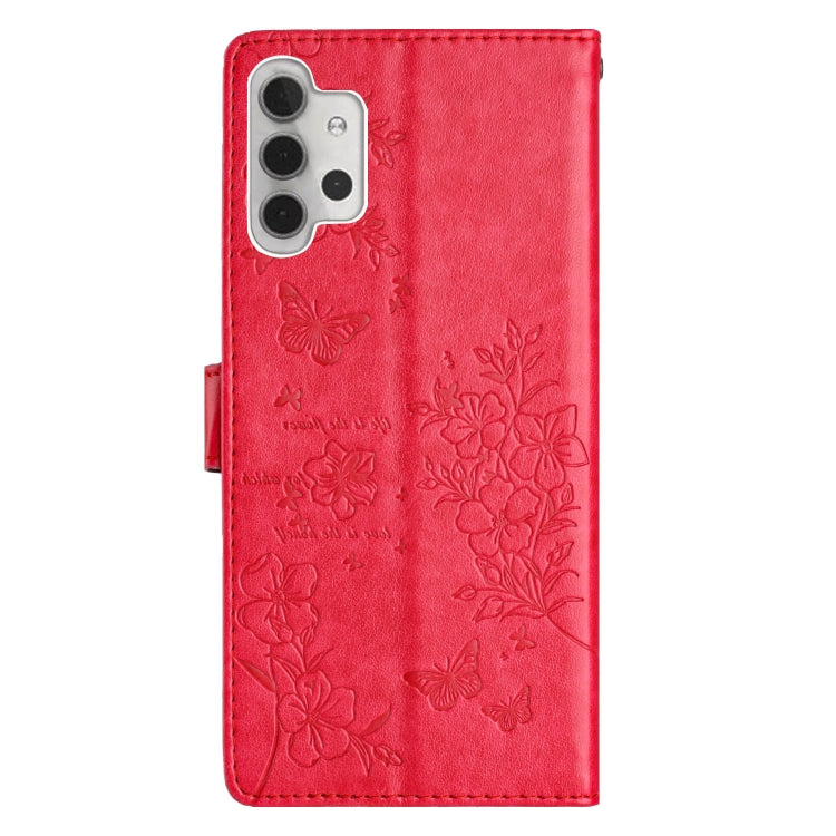 For Samsung Galaxy A32 5G Butterflies and Flowers Leather Phone Case