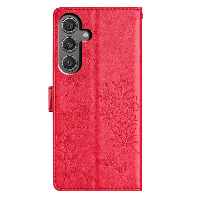 For Samsung Galaxy A35 Butterflies and Flowers Leather Phone Case