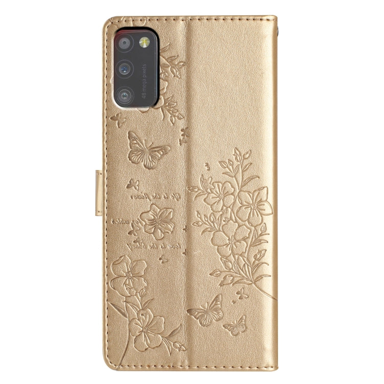 For Samsung Galaxy A41 Butterflies and Flowers Leather Phone Case