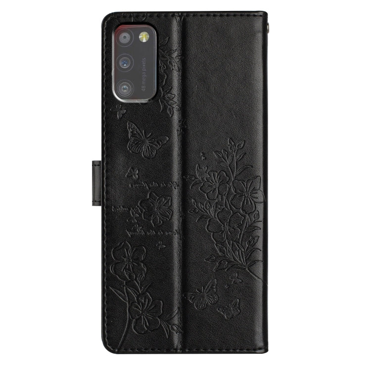 For Samsung Galaxy A41 Butterflies and Flowers Leather Phone Case