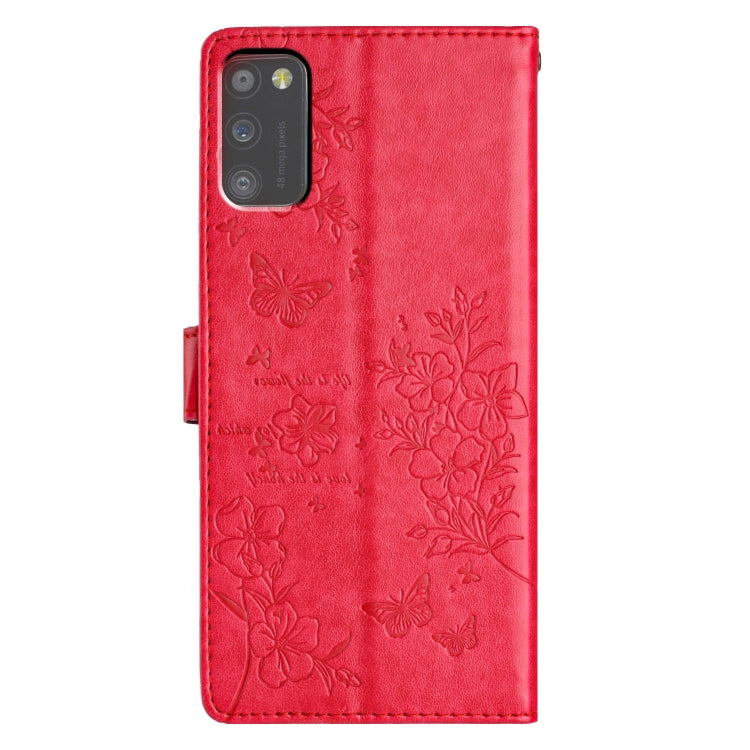 For Samsung Galaxy A41 Butterflies and Flowers Leather Phone Case