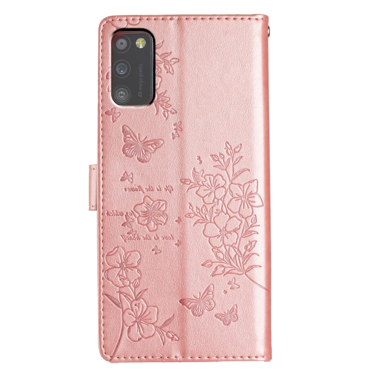 For Samsung Galaxy A41 Butterflies and Flowers Leather Phone Case