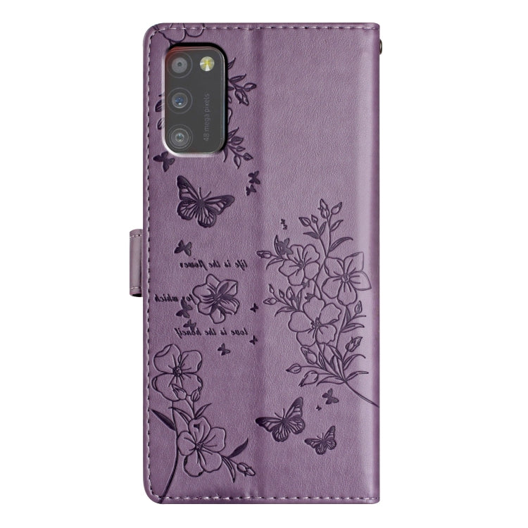 For Samsung Galaxy A41 Butterflies and Flowers Leather Phone Case
