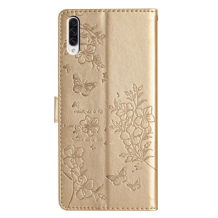 For Samsung Galaxy A50 Butterflies and Flowers Leather Phone Case