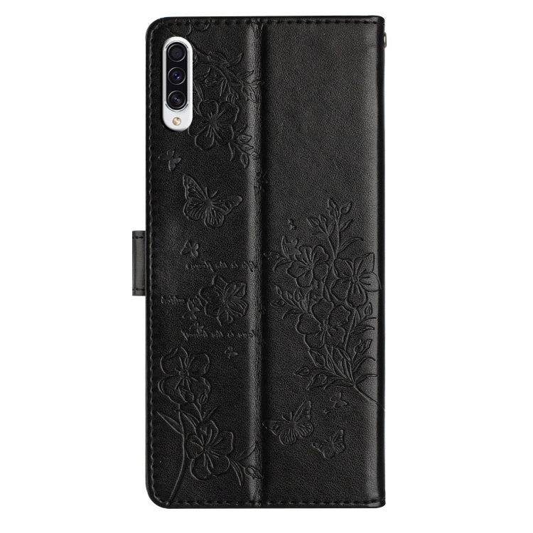 For Samsung Galaxy A50 Butterflies and Flowers Leather Phone Case