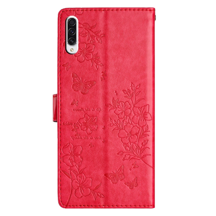 For Samsung Galaxy A50 Butterflies and Flowers Leather Phone Case