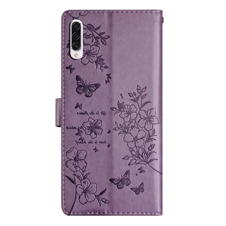 For Samsung Galaxy A50 Butterflies and Flowers Leather Phone Case
