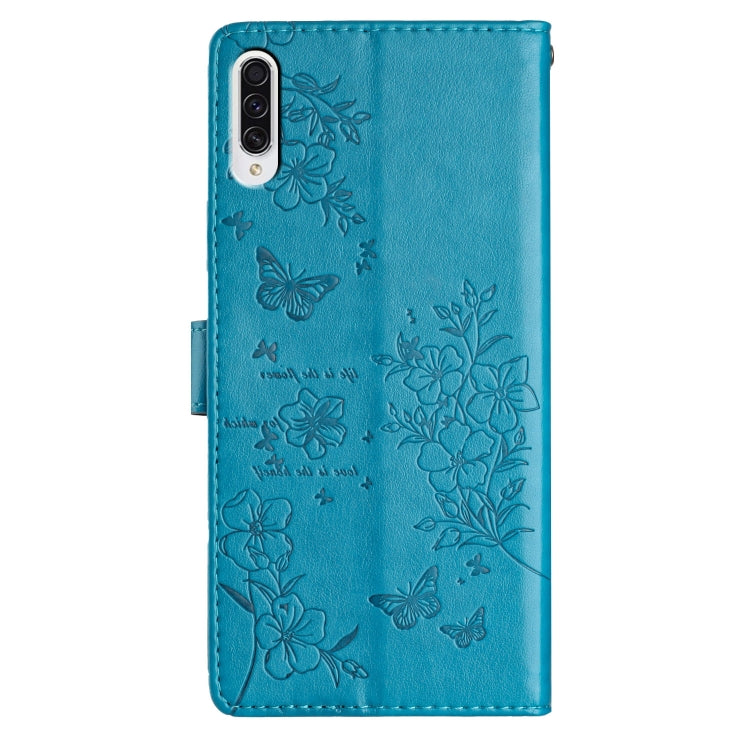 For Samsung Galaxy A50 Butterflies and Flowers Leather Phone Case
