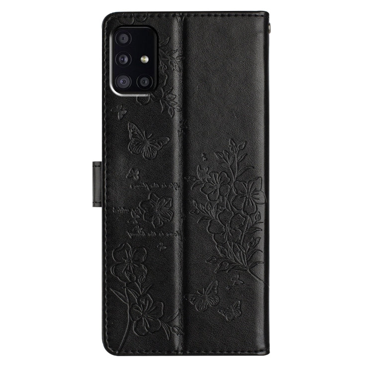For Samsung Galaxy A51 4G Butterflies and Flowers Leather Phone Case