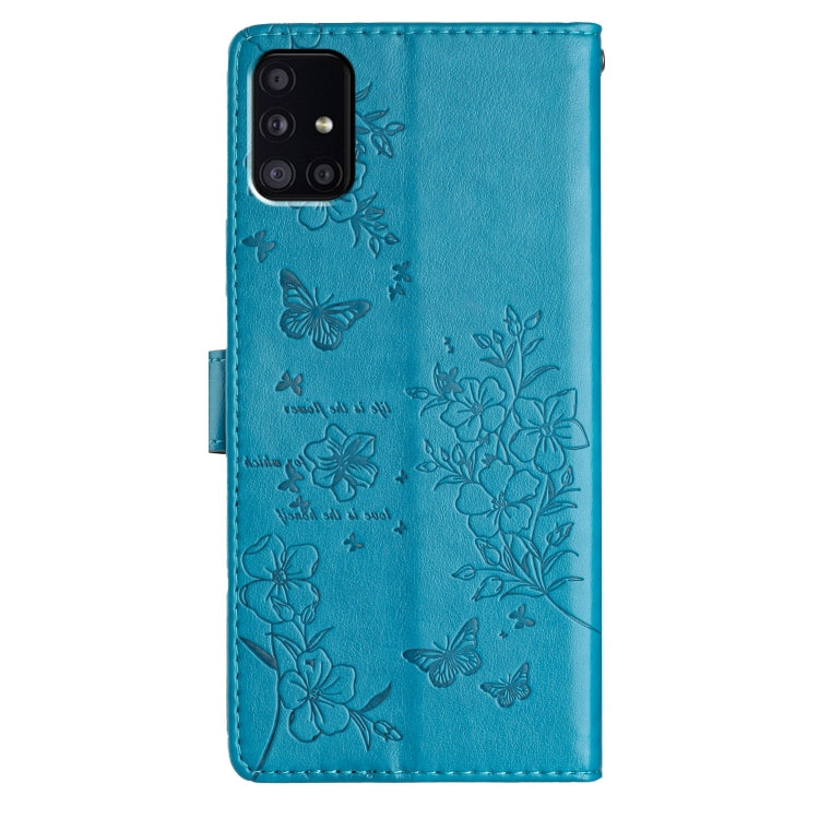 For Samsung Galaxy A51 4G Butterflies and Flowers Leather Phone Case