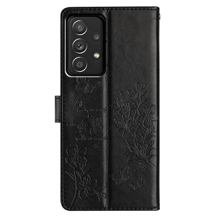 For Samsung Galaxy A52 5G Butterflies and Flowers Leather Phone Case