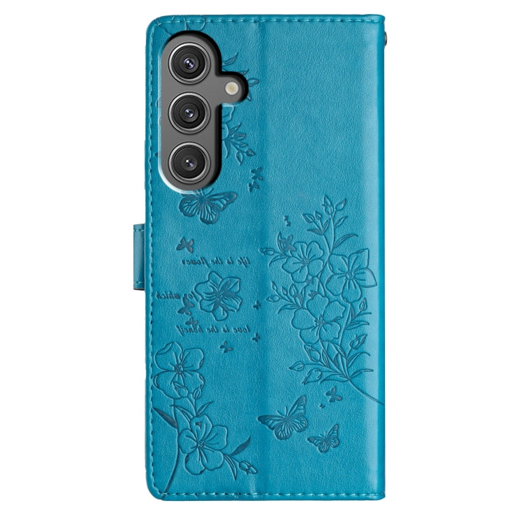 For Samsung Galaxy A55 Butterflies and Flowers Leather Phone Case