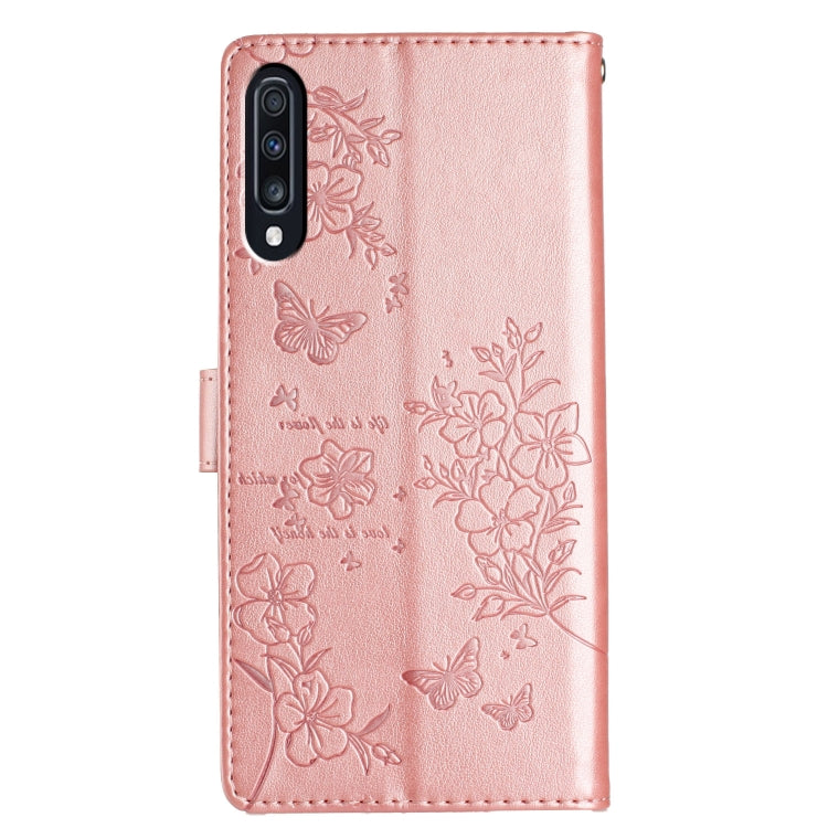 For Samsung Galaxy A70 Butterflies and Flowers Leather Phone Case