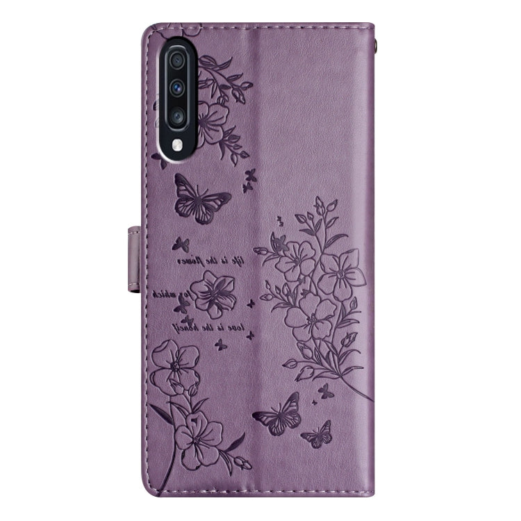 For Samsung Galaxy A70 Butterflies and Flowers Leather Phone Case