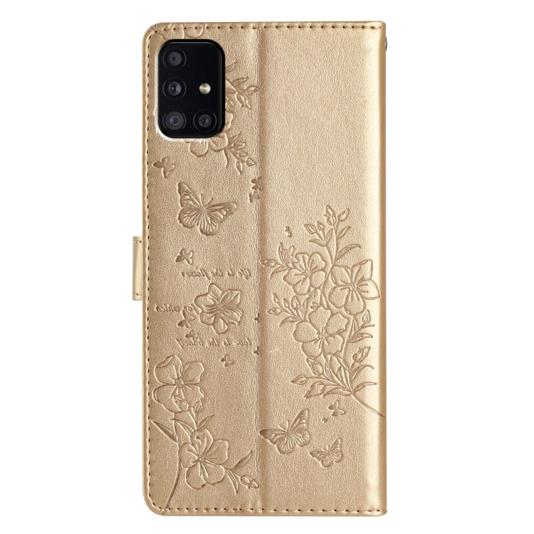 For Samsung Galaxy A71 4G Butterflies and Flowers Leather Phone Case