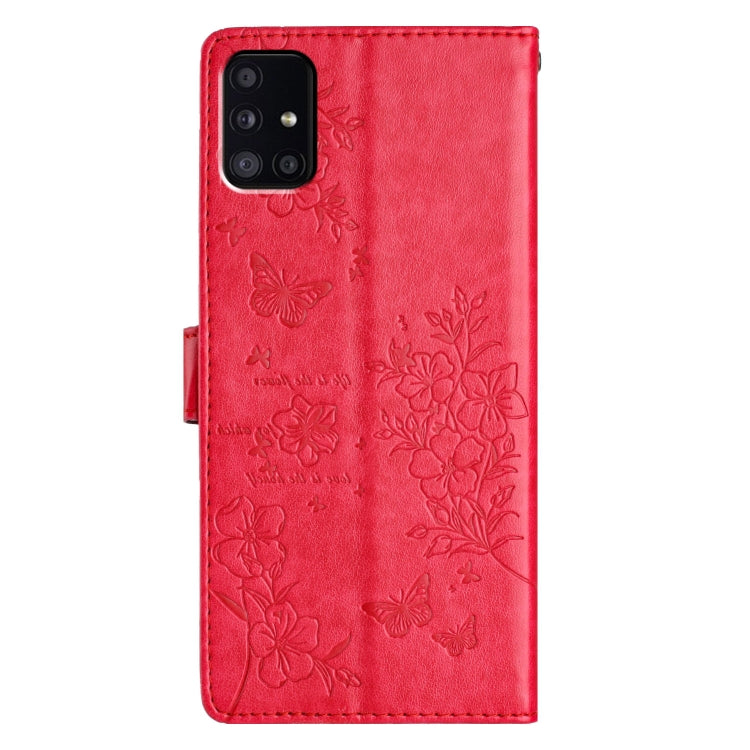 For Samsung Galaxy A71 4G Butterflies and Flowers Leather Phone Case