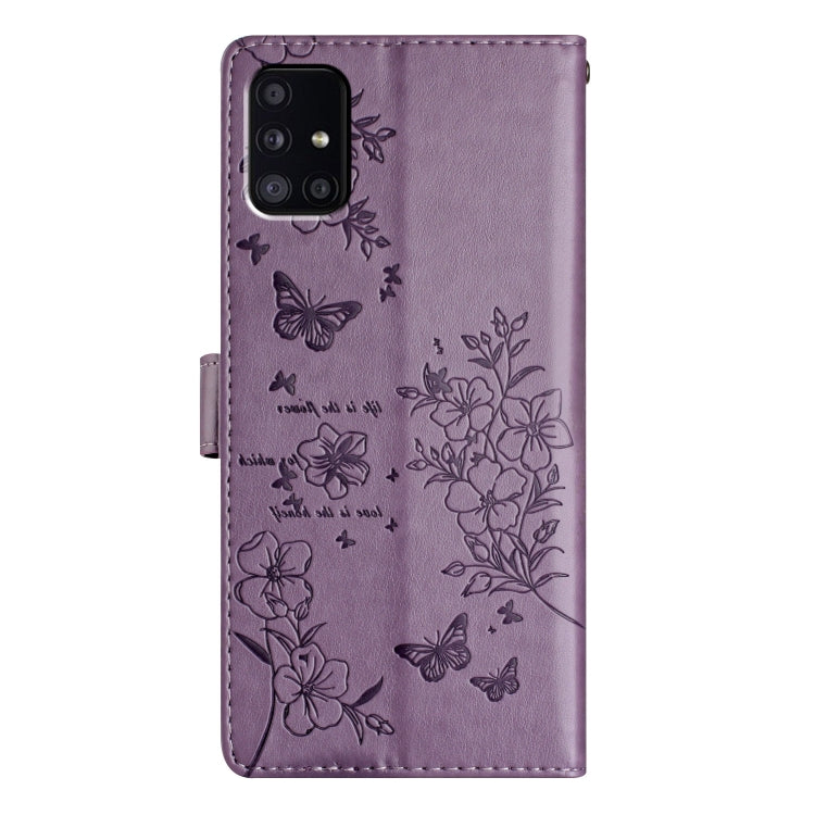For Samsung Galaxy A71 4G Butterflies and Flowers Leather Phone Case