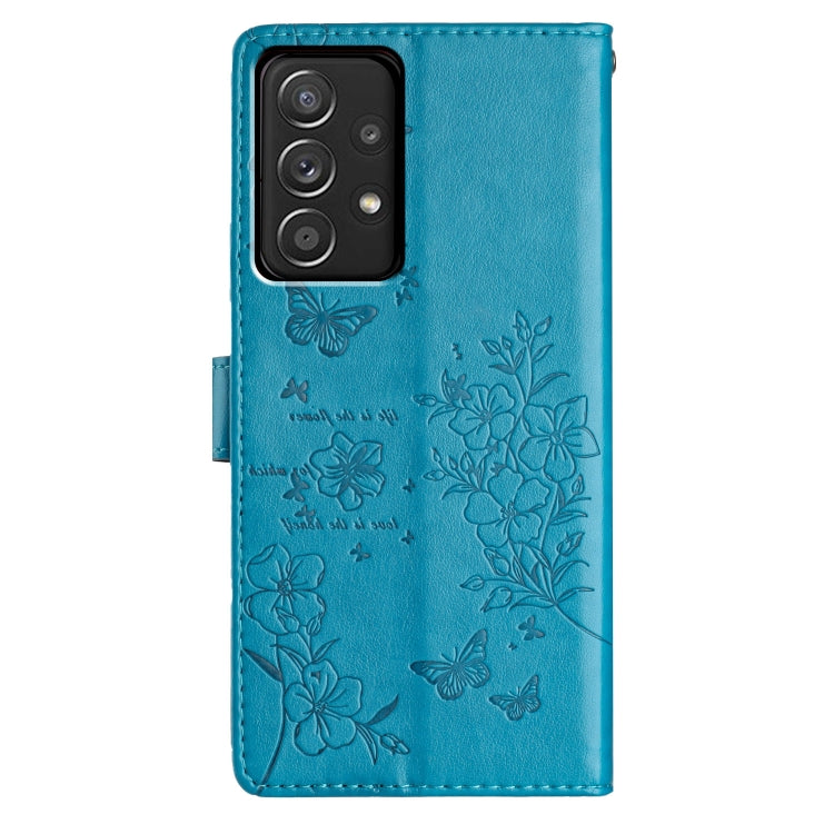 For Samsung Galaxy A73 5G Butterflies and Flowers Leather Phone Case