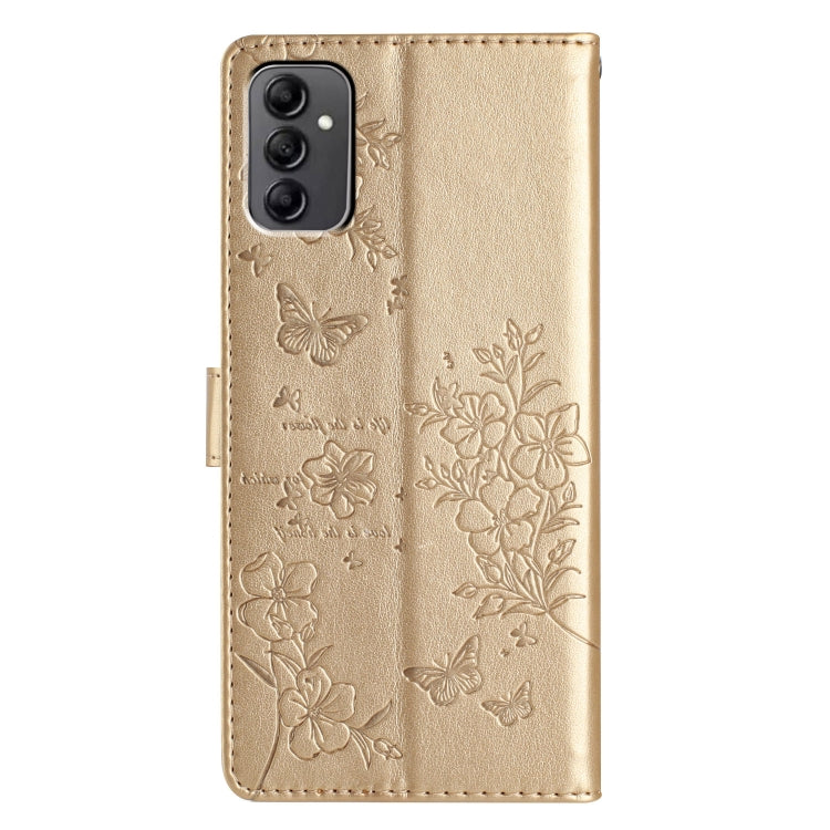 For Samsung Galaxy M23 Butterflies and Flowers Leather Phone Case