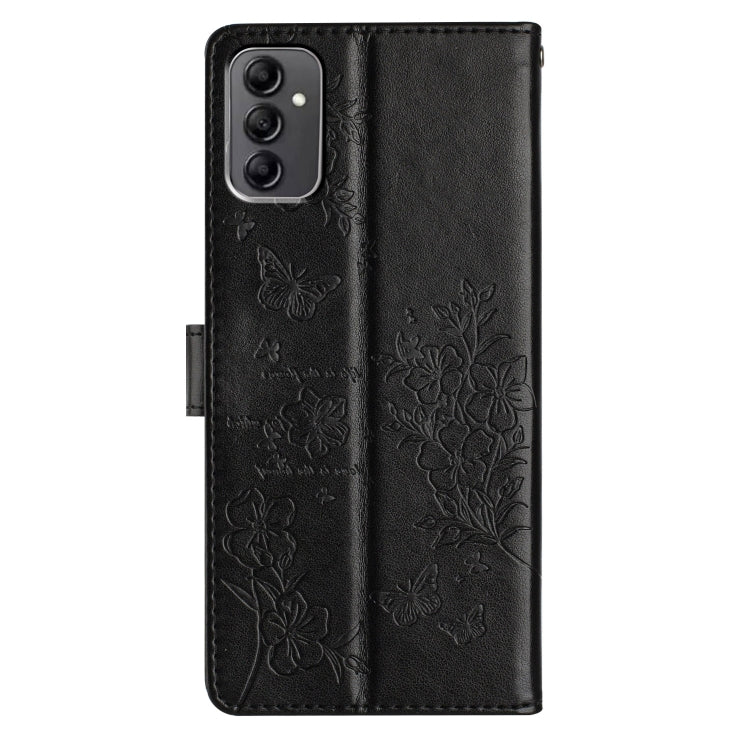 For Samsung Galaxy M23 Butterflies and Flowers Leather Phone Case