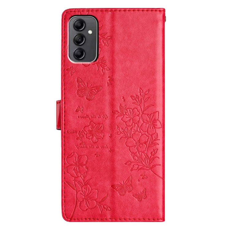 For Samsung Galaxy M23 Butterflies and Flowers Leather Phone Case
