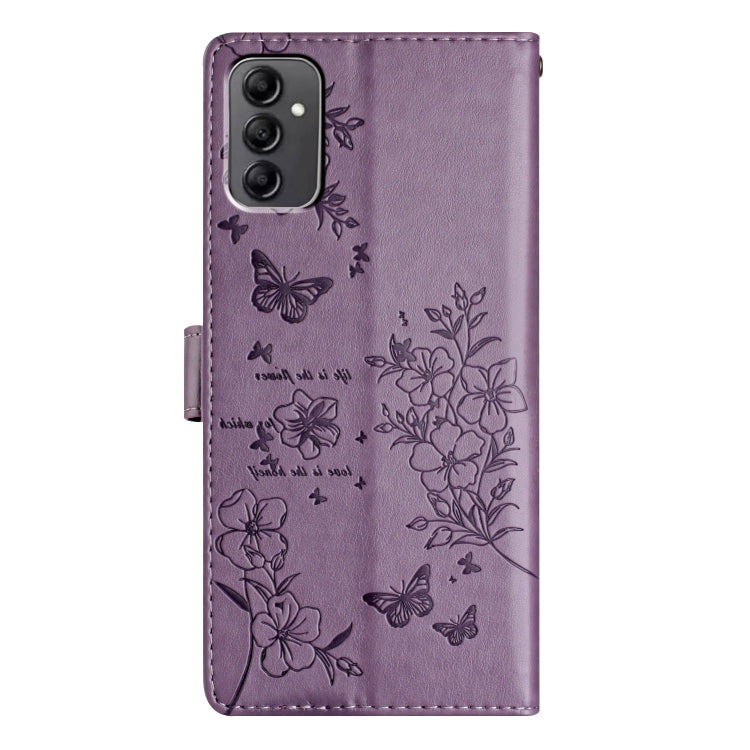 For Samsung Galaxy M23 Butterflies and Flowers Leather Phone Case