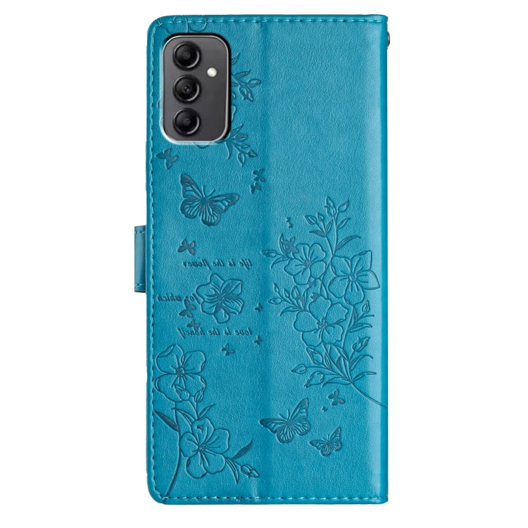 For Samsung Galaxy M23 Butterflies and Flowers Leather Phone Case