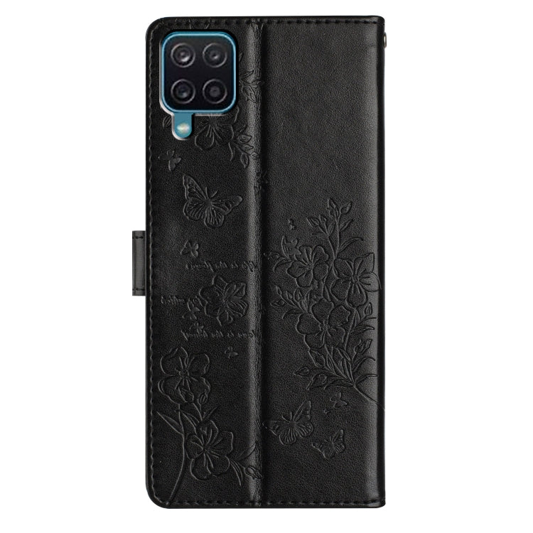For Samsung Galaxy M33 Butterflies and Flowers Leather Phone Case