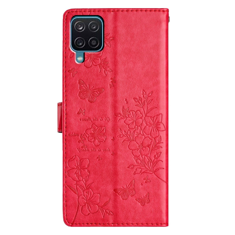 For Samsung Galaxy M33 Butterflies and Flowers Leather Phone Case