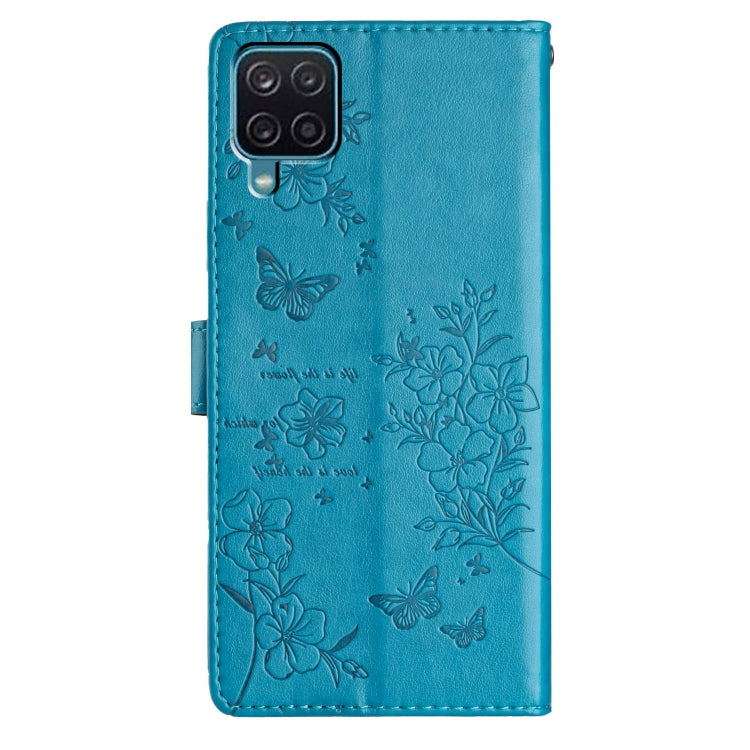 For Samsung Galaxy M33 Butterflies and Flowers Leather Phone Case