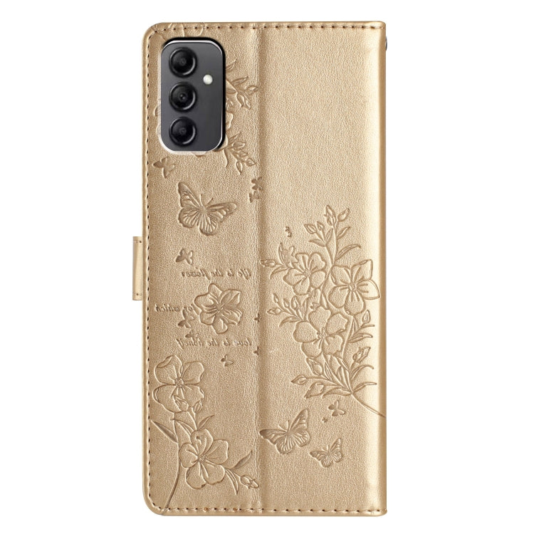 For Samsung Galaxy M52 5G Butterflies and Flowers Leather Phone Case