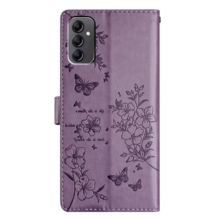 For Samsung Galaxy M52 5G Butterflies and Flowers Leather Phone Case