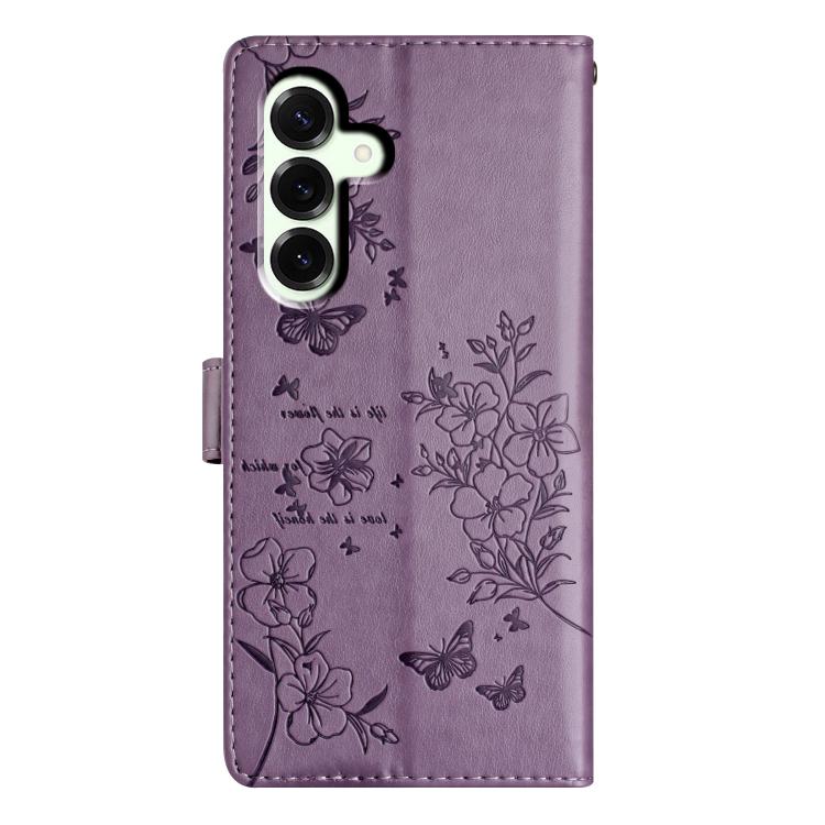 For Samsung Galaxy M36 5G Butterflies and Flowers Leather Phone Case