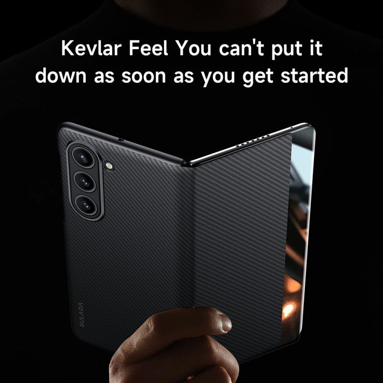 For Samsung Galaxy Z Fold4 SULADA Kevlar 600D Texture Smart Window Leather Phone Case
