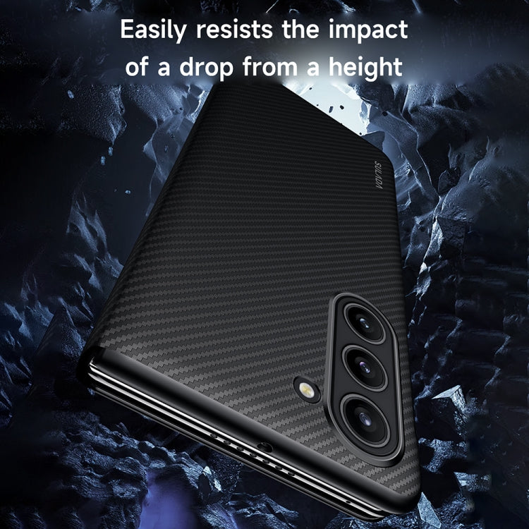 For Samsung Galaxy Z Fold4 SULADA Kevlar 600D Texture Smart Window Leather Phone Case
