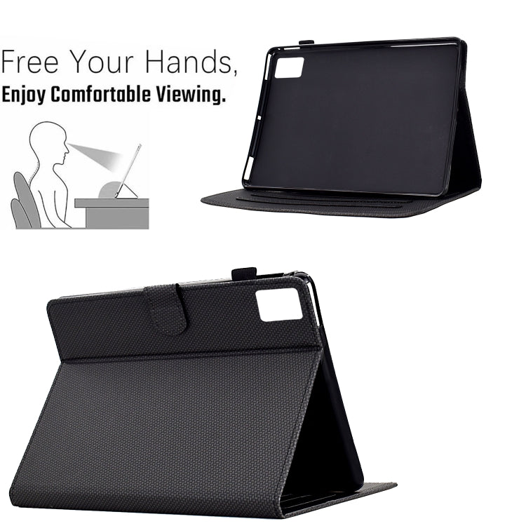 For Lenovo Tab M11 / Xiaoxin Pad 2024 Solid Color Fiber Texture Smart Tablet Leather Case