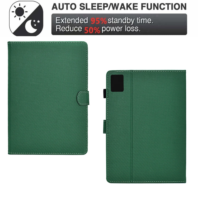 For Lenovo Tab M11 / Xiaoxin Pad 2024 Solid Color Fiber Texture Smart Tablet Leather Case