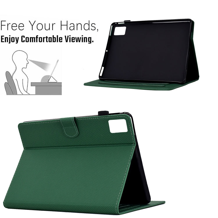For Lenovo Tab M11 / Xiaoxin Pad 2024 Solid Color Fiber Texture Smart Tablet Leather Case