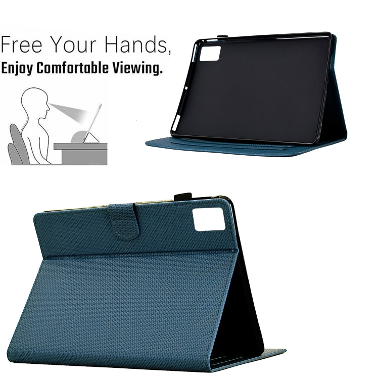 For Lenovo Tab M11 / Xiaoxin Pad 2024 Solid Color Fiber Texture Smart Tablet Leather Case