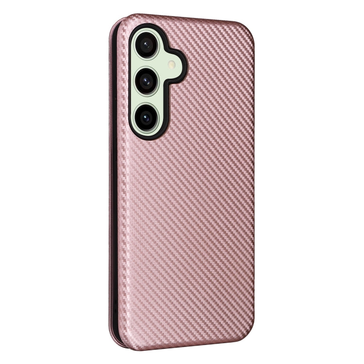 For Samsung Galaxy S24 FE 5G Carbon Fiber Texture Flip Leather Phone Case
