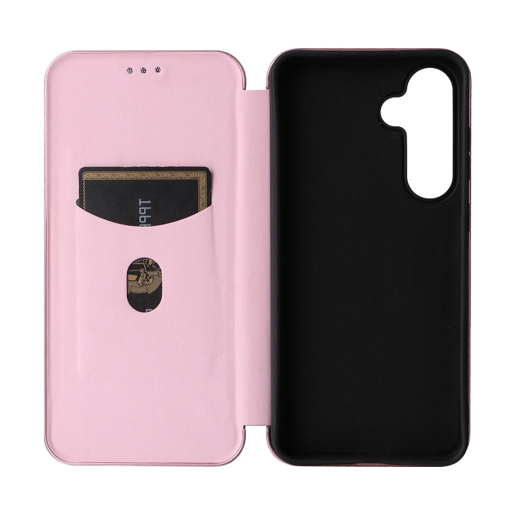 For Samsung Galaxy S24 FE 5G Carbon Fiber Texture Flip Leather Phone Case
