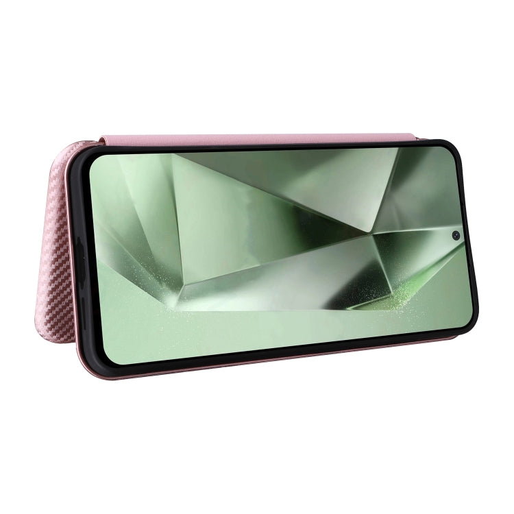 For Samsung Galaxy S24 FE 5G Carbon Fiber Texture Flip Leather Phone Case