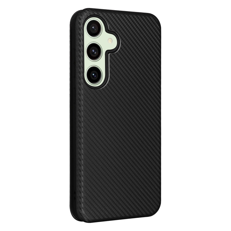 For Samsung Galaxy S24 FE 5G Carbon Fiber Texture Flip Leather Phone Case