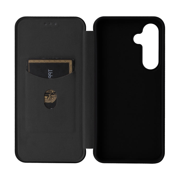 For Samsung Galaxy S24 FE 5G Carbon Fiber Texture Flip Leather Phone Case