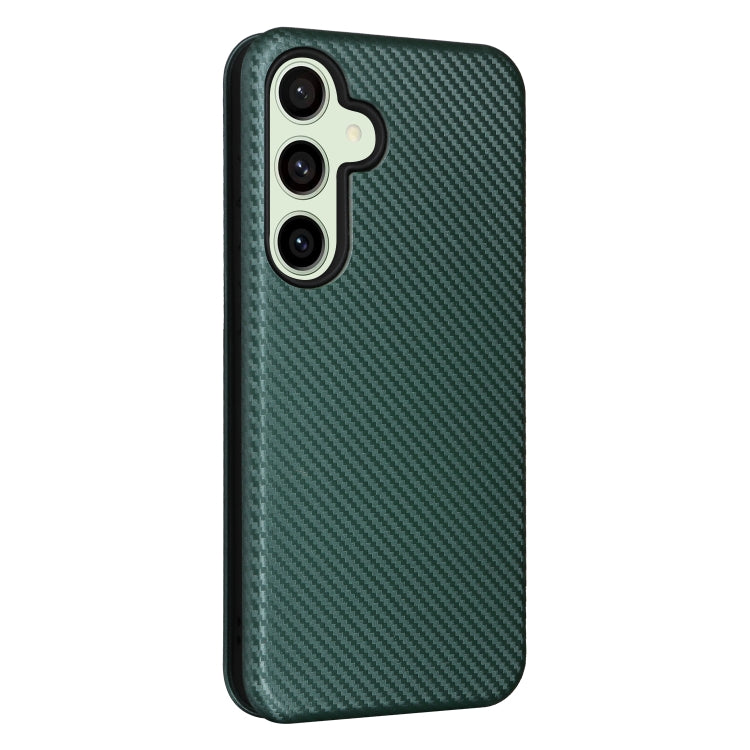 For Samsung Galaxy S24 FE 5G Carbon Fiber Texture Flip Leather Phone Case
