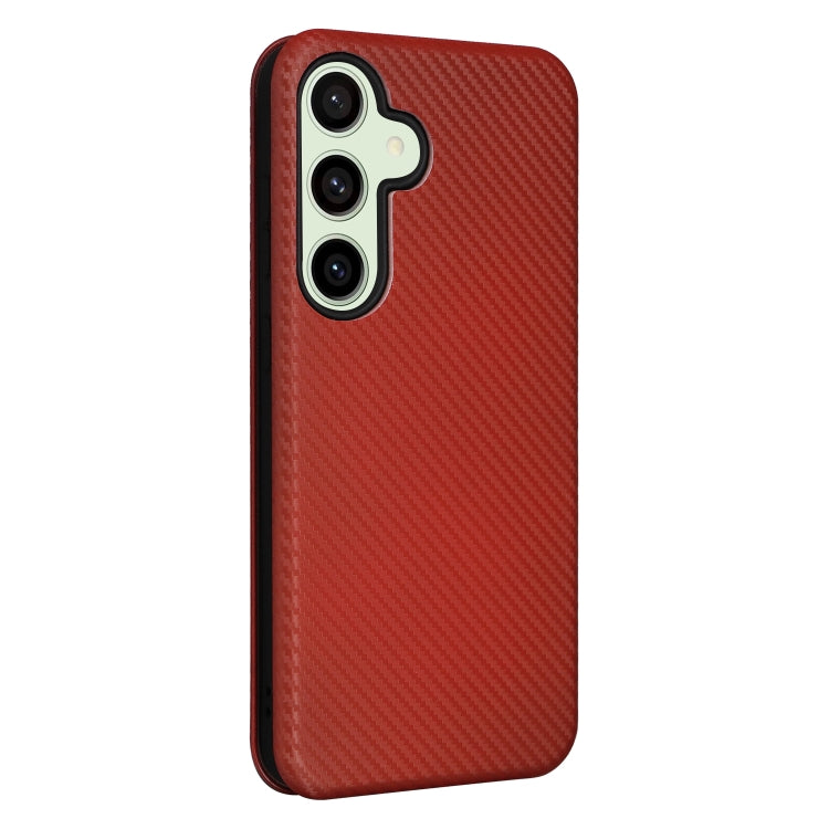 For Samsung Galaxy S24 FE 5G Carbon Fiber Texture Flip Leather Phone Case