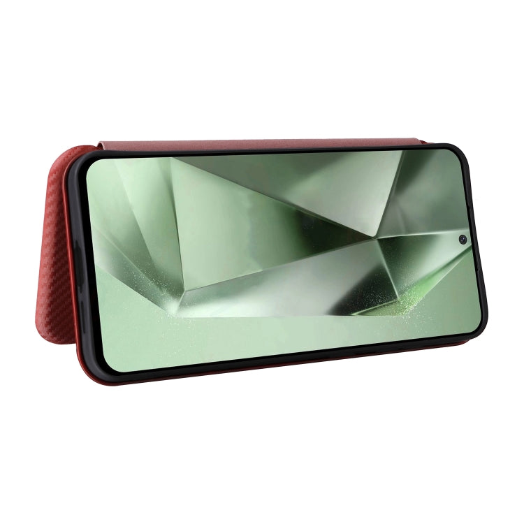 For Samsung Galaxy S24 FE 5G Carbon Fiber Texture Flip Leather Phone Case