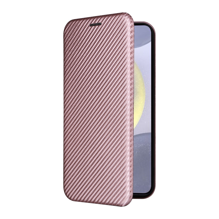 For Samsung Galaxy S25+ 5G Carbon Fiber Texture Flip Leather Phone Case