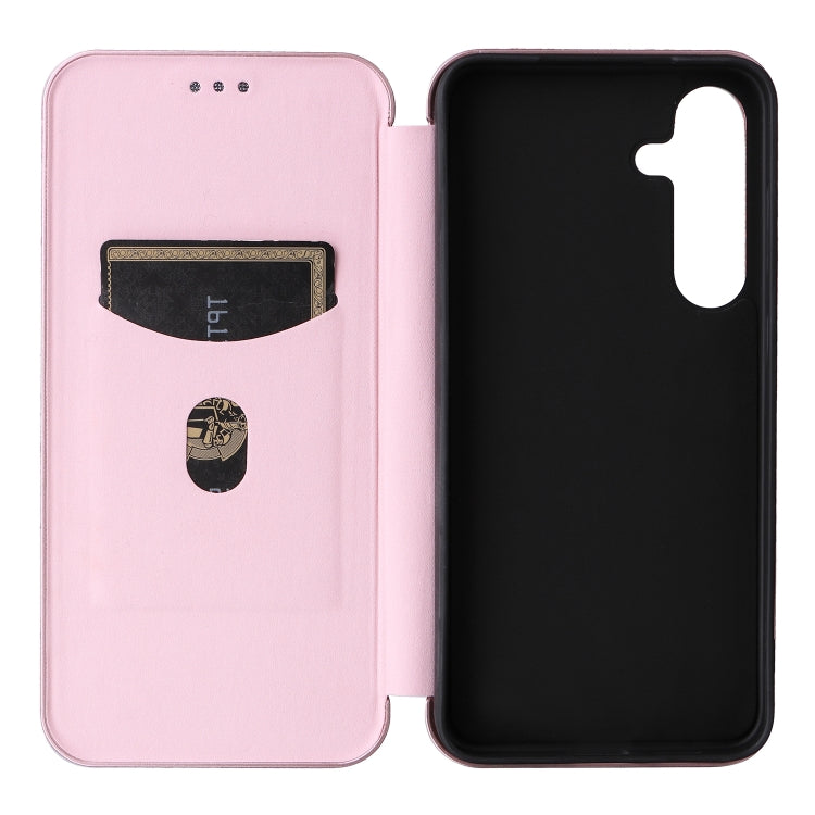 For Samsung Galaxy S25+ 5G Carbon Fiber Texture Flip Leather Phone Case