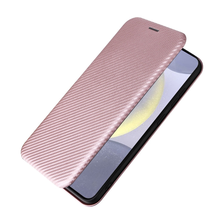 For Samsung Galaxy S25+ 5G Carbon Fiber Texture Flip Leather Phone Case